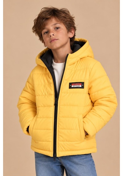 Alexandergardi Puffer Kapüşonlu Unisex Çocuk Şişme Mont Sari