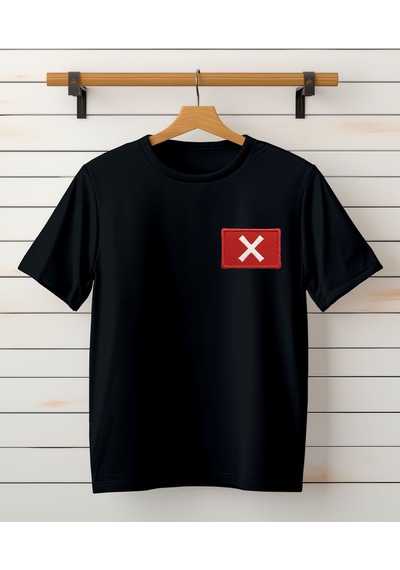 Aselinda Squid Game X Baskılı Tişört - Bisiklet Yaka Pamuklu Unisex Tişört Siyah