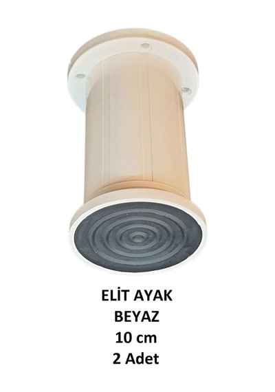 Elit Ayak, 10 Cm Beyaz Baza. Yatak. Koltuk. Kanepe Ayağı  (2 Adet)