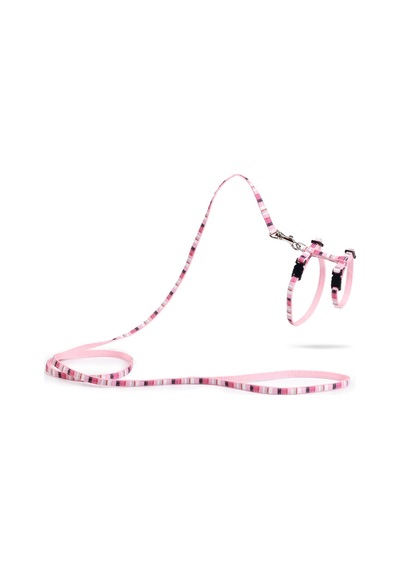 Hnrlıshp Beeztees Yavru Kedi Göğüs Tasması Ve Gezdirme Kayışı, 120cm, Pembe, 15-33cm