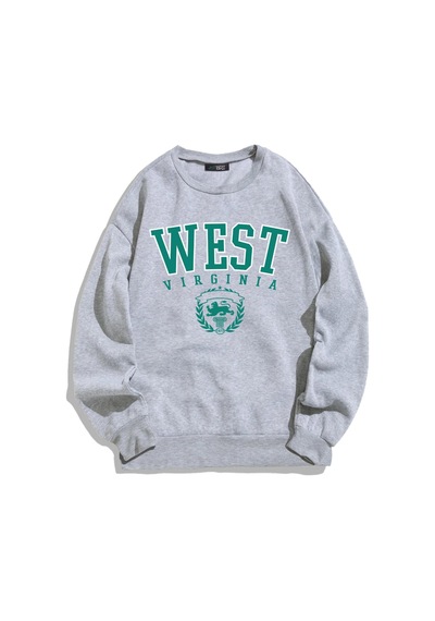 Brz Collection Unisex Oversize West Virginia Sweatshirt Gri