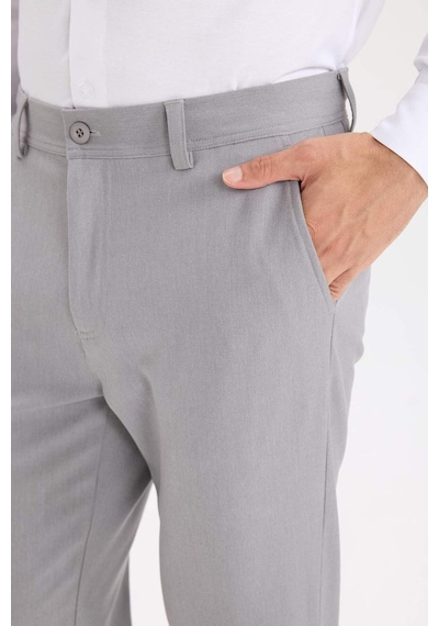 DeFacto Tailored Fit Normal Kesim Düz Paça Her Yöne Esneyen Yazlık Kumaş Pantolon -  C7508AX25SPGR370