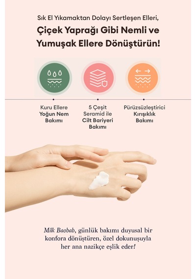 Yaşlanma Karşıtı Yumuşatıcıparfümlü El Kremi Mılk Baobab Blooming Perfume Hand Cream Flora Bouquet