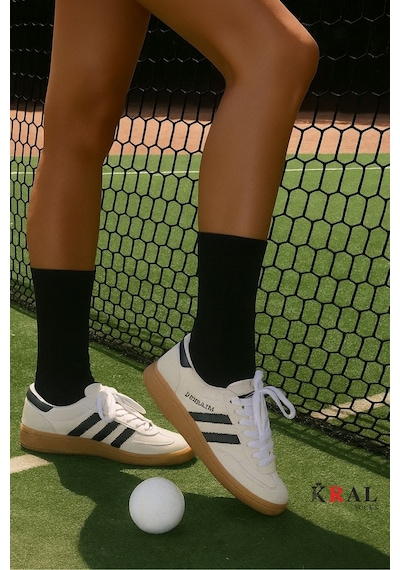 Kral Socks Unisex Siyah 12 Çift Pamuklu Tenis Spor Uzun Soket Boy Çorap Siyah