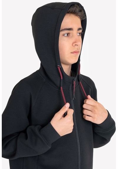 Lescon Siyah Çocuk Fermuarlı Kapüşonlu Sweatshirt 23n-3121