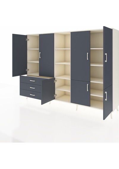 Hyperion Dolap 11 Raflı 3 Çekmeceli 7 Kapaklı 220x44x163 Aytaşı-a Aytaşı-antrasit Hyperion Dolap 11 Raflı 3 Çekmeceli 7 Kapaklı 220x44x163 Aytaşı-a Aytaşı-antrasit