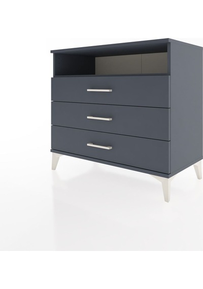 Hyperion Şifonyer Tek Raflı 3 Çekmeceli 88x44x80 Antrasit-ant... Antrasit