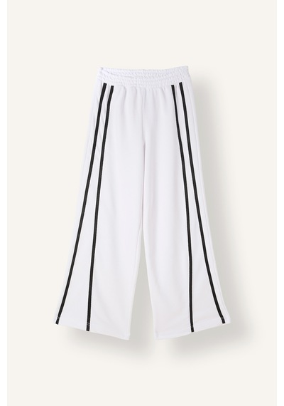 Defacto Wide Leg Kontrast Şeritli Eşofman Altı Kız Çocuk I3479a826wnwt79 Beyaz-wt79