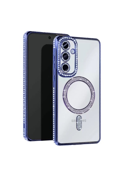 Newface Samsung Galaxy A56 Joke Simli Magneticsafe Kılıf - Mavi