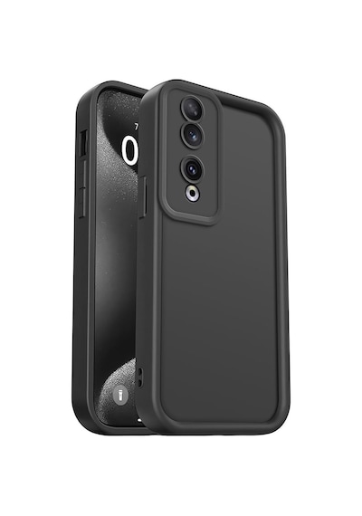 Fibaks Honor 90 Uyumlu Uyumlu Kılıf Kamera Korumalı Yumuşak Dokulu Darbe Emici Siyah Silikon Kapak