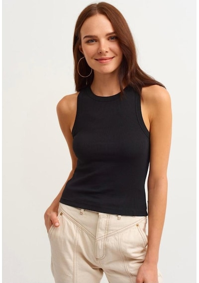 Refox Kadın 2'li Paket Fitilli Halter Yaka Örme Atlet T-shirt