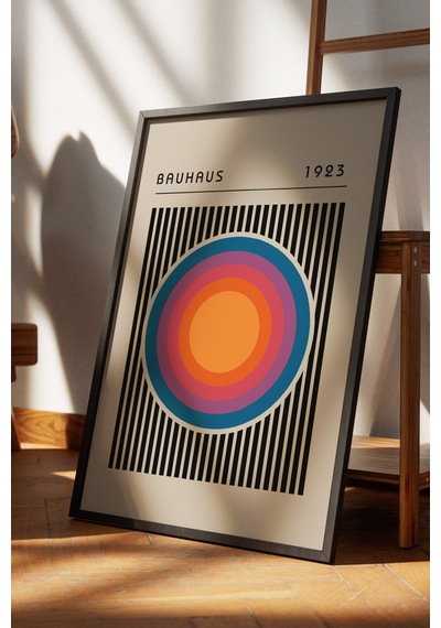 Bauhaus Dekoratif Poster Tablo Siyah Çerçeveli