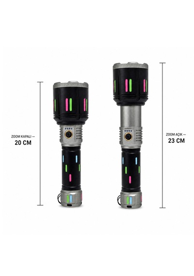 Watton Wt-728 80w Işık Gücü 20.000 Lümen Şarjlı Göstergeli El Feneri