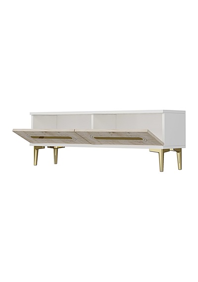 Tsa1220btg - Ranytv120 Tv Stand, Tv Sehpası Beyaz - Traverten - Gold 120cm Tsa1220btg - Ranytv120 Tv Stand, Tv Sehpası Beyaz - Traverten - Gold 120cm