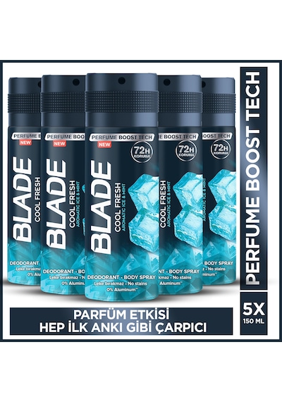 Blade Cool Fresh Erkek Alüminyumsuz Deodorant 5x150 Ml