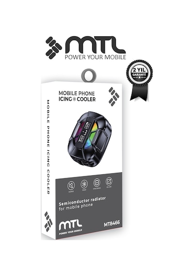Telefon Tablet Soğutucu Fan Magsafe Uyumlu, Klipsli, Rgb, 3 Kademeli Siyah Mt8466