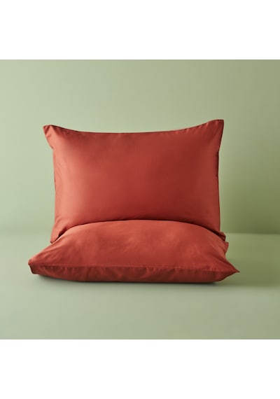 Bella Maison Supreme Saten 2'li Yastık Kılıfı %100 Pamuk  Kiremit 50 x 70 CM
