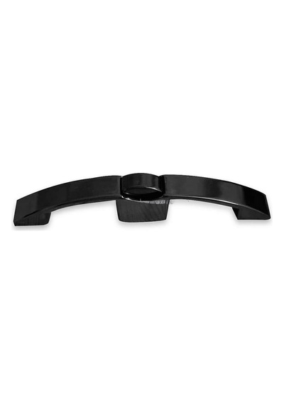 Kulplu Oval Basçek Dolap Kilidi 16cm - Mat Siyah