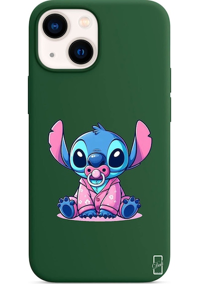 Apple Uyumlu iPhone 13 Yeşil Lansman Kılıf Baby Stich