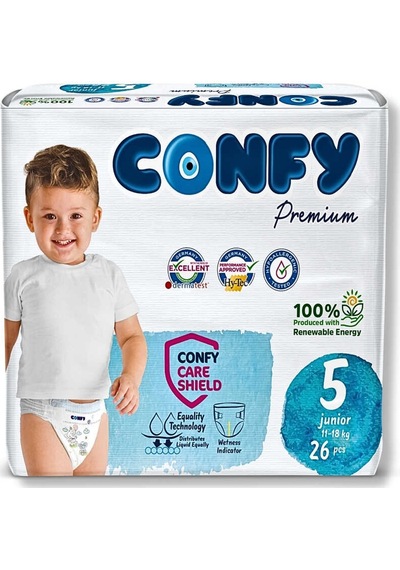 Confy Premium 5 Numara Bebek Bezi Junior 11 - 18 KG 26 Adet