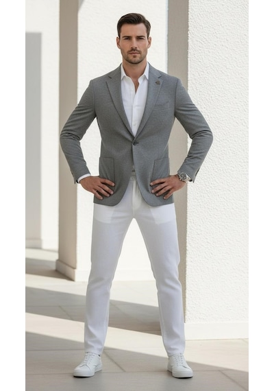 Plus Scorpion Ck089 Erkek Slim Fit Blazer Ceket Tek Düğmeli Çift Yırtmaçlı Torba Cepli Yarım Astarlı Gri Plus Scorpion Ck089 Erkek Slim Fit Blazer Ceket Tek Düğmeli Çift Yırtmaçlı Torba Cepli Yarım Astarlı Gri