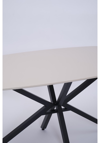 Çapraz Polo Demir High Gloss Yemek Masa Sandalye Takımı 90x160 Krem