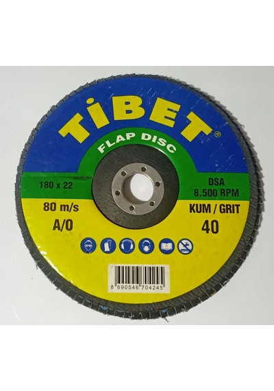 Flap Zımpara Disk 180 X 22 40 Kum A/O 10 Adet Fiyatıdır