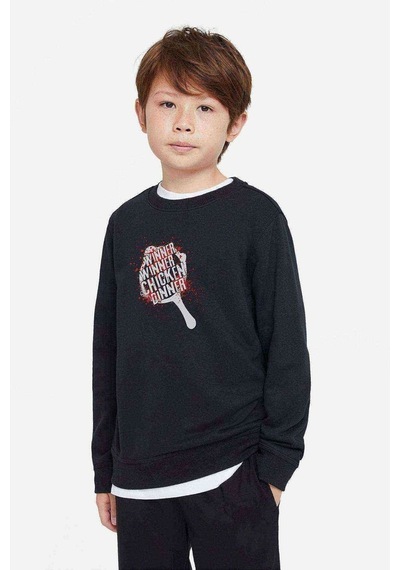 Tshirthane Pubg Winner Tava Baskılı Unisex Çocuk Siyah Sweatshirt (534644368)