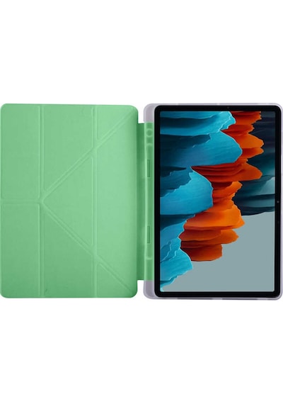 Goocamp Galaxy Tab S7 T870 Kılıf Uyumlu Tri Folding Kalem Bölmeli Standlı Kılıf-açı Tablet Kılıfı