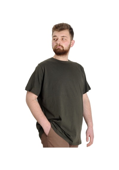 Mode Xl Büyük Beden Erkek Tshirt Bisiklet Yaka Basic 20031 Haki 001
