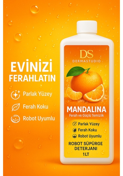 Robot Süpürge Deterjanı Mandalina 1 L Yer Temizleme Solüsyonu Tekli