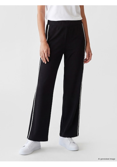 Lcw Modest Siyah Şeritli Soft Touch Kadın Eşofman Altı