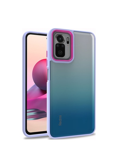 Zore Redmi Note 10 Kılıf Nvth Flora Kapak - Lila