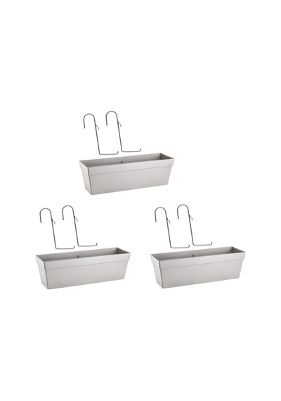 Omnipazar So-yb02a Askılı Yalı Balkon Saksı 10.8 Lt Kirli Beyaz 3 Adet
