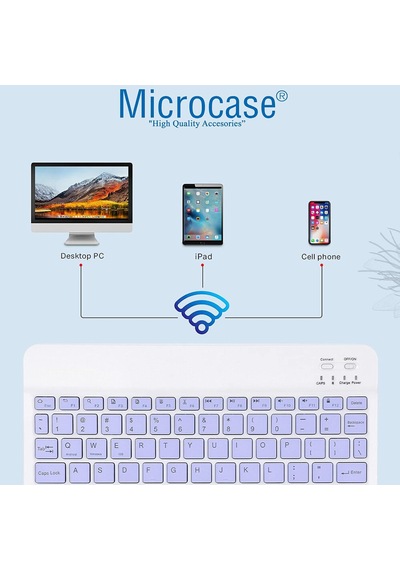 Tablet Ve Telefonlar İçin Bluetooth Klavye Şarjlı Kablosuz - Al2671 Siyah