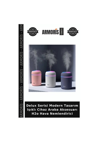 Delux Serisi Modern Tasarım Işıklı Cihaz Araba Aksesuarı H2o Hava Nemlendirici