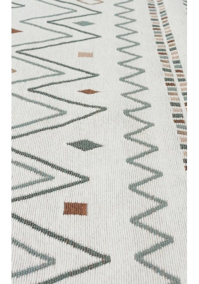 Arya Ar 05 Beige Blue %100 Geri Dönüşümlü Pamuktan Çift Taraflı Yıkanabilir Modern Dekoratif Kilim