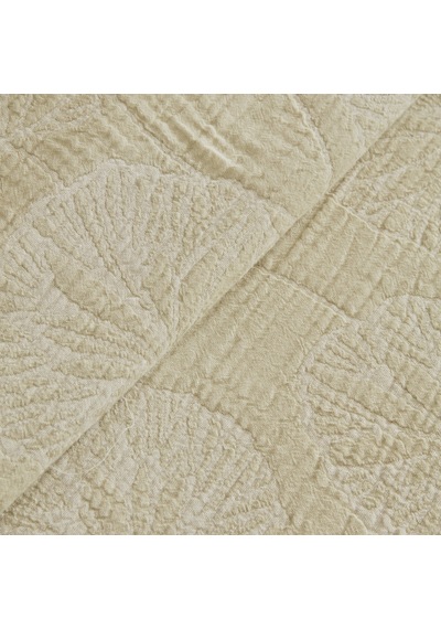 Karaca Home Ginkgo Leaf Müslin Nakışlı Çift Kişilik Pike Takımı Adaçayı Adaçayı
