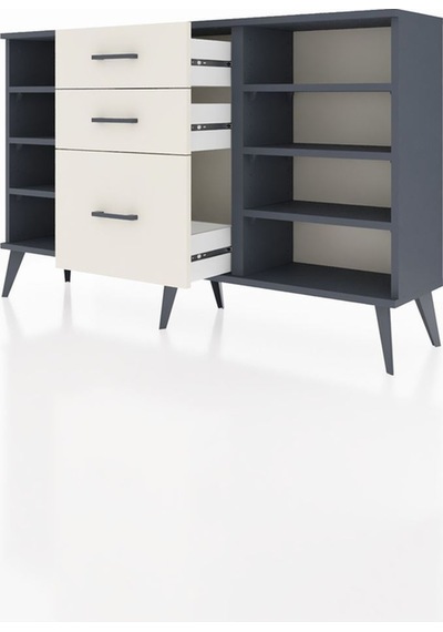 Arges Konsol 6 Raflı 3 Çekmeceli 132x30x83 Antrasit-antrasit/aytaşı Antrasit/aytaşı Arges Konsol 6 Raflı 3 Çekmeceli 132x30x83 Antrasit-antrasit/aytaşı Antrasit/aytaşı