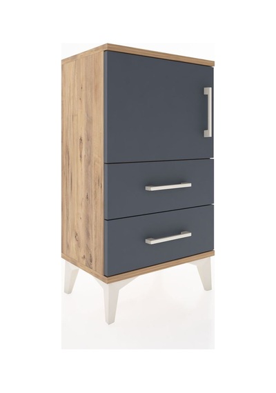Arges Komodin 2 Raflı 2 Çekmeceli Tek Kapaklı 44x30x80 Çam-an... Çam