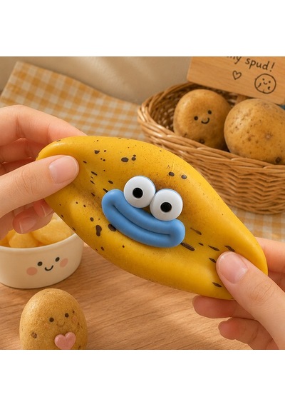 Patates Sukuşi Squish Komik Yüzlü Sukuşi Oyuncak Yumuşak Sıkılabilir Squishy - 1 Adet