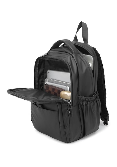Smart Bags Gumi Kumaş Uniseks Orta Boy Sırt Çantası 8672 01 Siyah