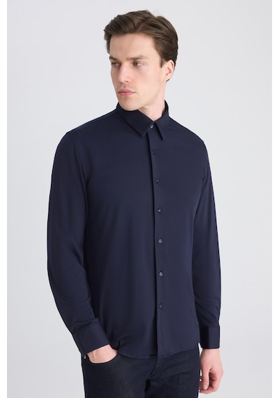 D'S Damat Ds Damat Slim Fit Lacivert Örme Gömlek 5hc020702280m Çok Renkli