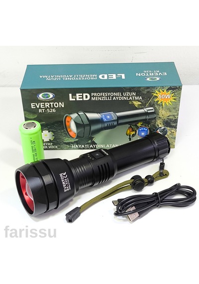 Profesyonel Led El Feneri - 50w Güç, 1000 Lümen Aydınlatma Rt-526 Siyah