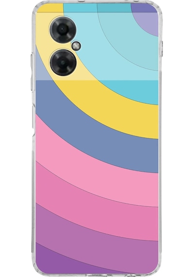 Xiaomi Redmi Note 11r Uyumlu Kamera Korumalı Renk Cümbüşü B Tasarımlı Şeffaf Kılıf