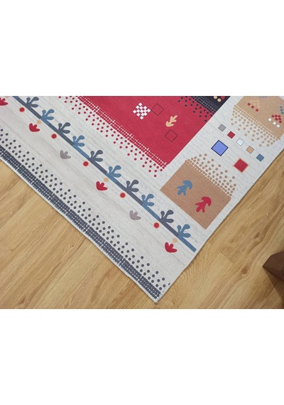 Renkli Ve Figürlü Modern Kilim Halı - 12664ou Çok Renkli