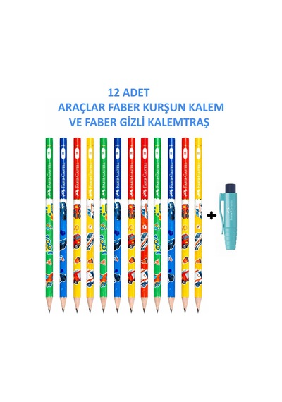Araçlar Kurşun Kalem 2b 12'li Set Ve Gizli Kalemtraş Çok Renkli