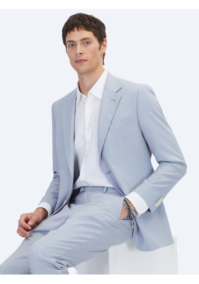 Kip Mavi Düz Modern Fit Takım Elbise