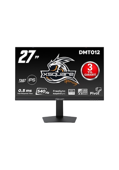 Dexim Dmt012 27" 540hz 0.5ms Fhd Hdmı Dp Hdr Low Blue Light Freesync Fast Ips Pivot Gaming Monitör