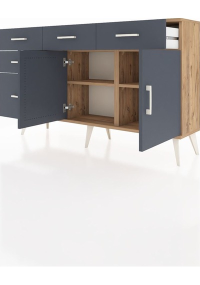 Arges Konsol 2 Raflı 5 Çekmeceli 2 Kapaklı 132x30x83 Çam-antrasit/antrasit Antrasit/antrasit Arges Konsol 2 Raflı 5 Çekmeceli 2 Kapaklı 132x30x83 Çam-antrasit/antrasit Antrasit/antrasit